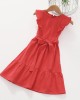 Cotton Solid Color Midi Mom Girl Matching Dress - 1362