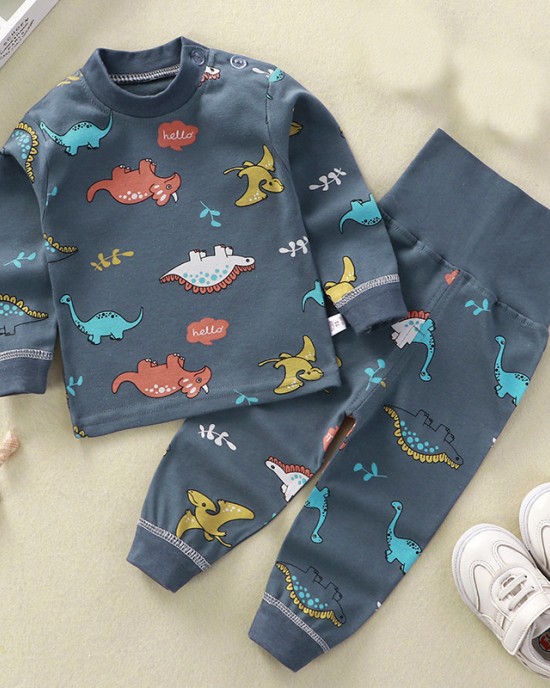 【9M-5Y】Kids Cartoon Print Home Suit