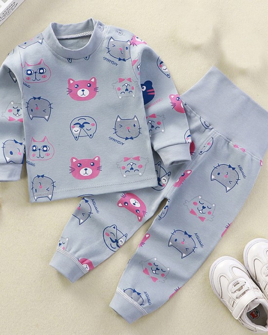 【9M-5Y】Kids Cartoon Print Home Suit