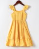 Sweet Yellow Ruffled Mom Girl Matching Dress - 1319