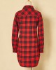 Classic Red Plaid Cotton Blends Long Sleeve Shirt Family Matching Outfits