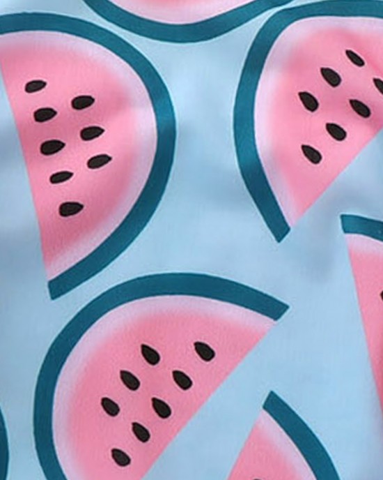 【6M-5Y】Cute Watermelon Print Bow Swimsuit