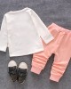 【12M-4Y】Children Clothes Girls 3-piece Rabbit Print Cotton Long-sleeved T-shirt and Pants Hoodie Coat Set - 34220