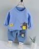 【12M-5Y】Boys Cartoon Print Long Sleeve Sweatshirt And Denim Pants Set