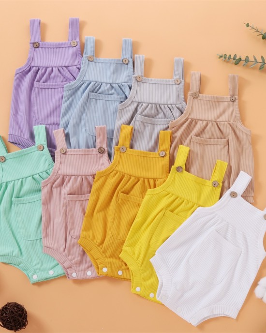 【0M-18M】Baby Cute Big Pocket Romper