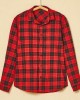 Classic Red Plaid Cotton Blends Long Sleeve Shirt Family Matching Outfits