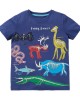 【18M-7Y】Boys Casual Cartoon Dinosaur Print Luminous Pattern Short Sleeve T-shirt