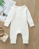 【3M-3Y】Baby Multicolor Long-Sleeved Pit Strip One-Piece Romper - 4504