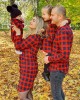 Classic Red Plaid Cotton Blends Long Sleeve Shirt Family Matching Outfits