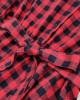 Classic Red Plaid Cotton Blends Long Sleeve Mom Girl Matching Dress - 1159