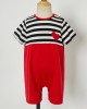 Casual Striped Red Heart-shaped Embroidery Family Matching Outfits - 1361