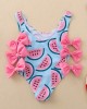 【6M-5Y】Cute Watermelon Print Bow Swimsuit