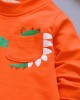 【12M-4Y】Boys Fashion Dinosaur Pattern Sweatshirt Jacket Pants Three-piece Set