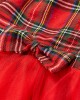 Christmas Red Plaid Mesh Stitching Mom Girl Matching Dress - 13202