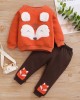 【0M-18M】Baby Cute Cartoon Embroidered Sweatshirt And Pants Set