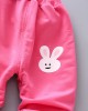 【12M-4Y】Children Clothes Girls 3-piece Rabbit Print Cotton Long-sleeved T-shirt and Pants Hoodie Coat Set - 34220