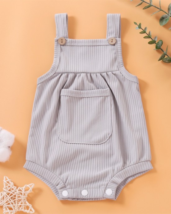 【0M-18M】Baby Cute Big Pocket Romper