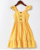 Sweet Yellow Ruffled Mom Girl Matching Dress - 1319