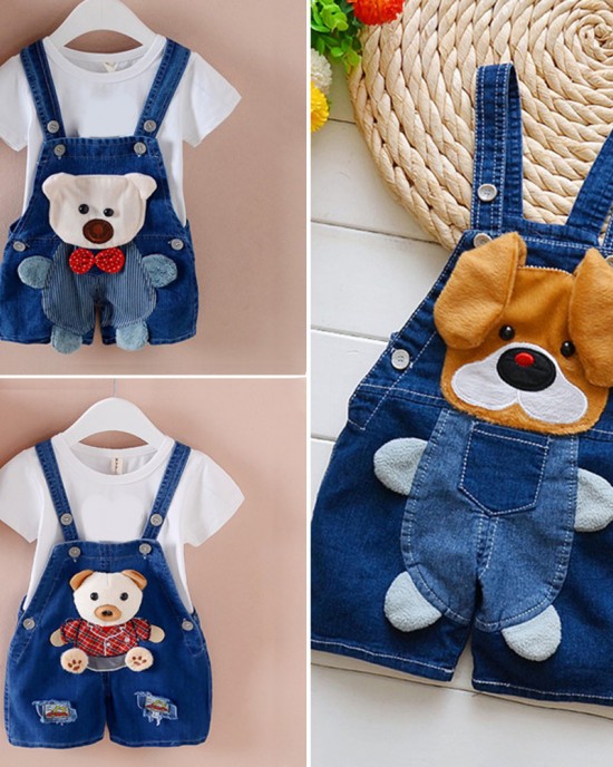 【12M-4Y】Kid Cartoon Denim Overalls(Only Overalls) - 9201