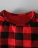 【12M-5Y】Girls Christmas Red Plaid T-shirt Pants Set