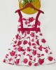 Sweet Rose Red Flower Mom Girl Matching Dress