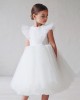 【2Y-11Y】Girl Sweet Ruffled Layered Tulle Splicing Princess Dress - 3609