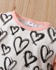 【0M-24M】Cute Heart Shape Print Round Neck Long Sleeve Romper