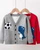 【2Y-9Y】Boys Cartoon Dinosaur V-neck Knitted Jacket