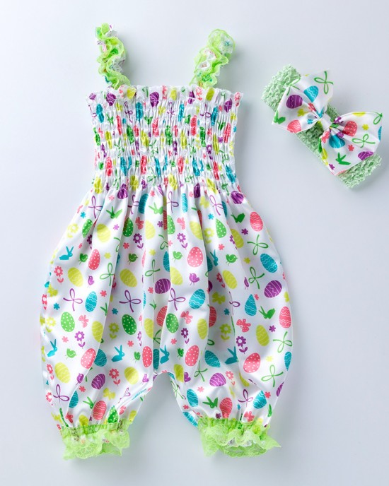 【6M-18M】Girls Sweet Cute Suspender Lace Lantern Jumpsuit - 3514