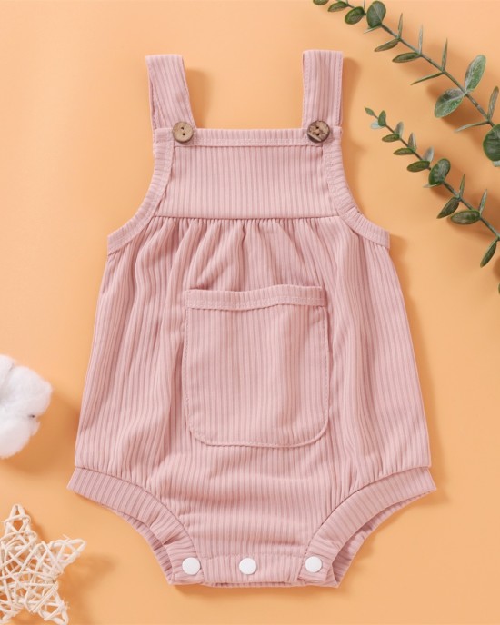 【0M-18M】Baby Cute Big Pocket Romper