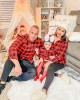 Classic Red Plaid Cotton Blends Long Sleeve Shirt Family Matching Outfits