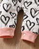 【0M-24M】Cute Heart Shape Print Round Neck Long Sleeve Romper