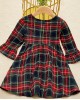 Long Sleeve Blue Plaid Mom Girl Matching Dress