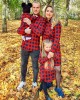 Classic Red Plaid Cotton Blends Long Sleeve Shirt Family Matching Outfits