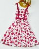 Sweet Rose Red Flower Mom Girl Matching Dress