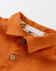 Casual Orange Corduroy Floral Long-sleeved Family Matching Outfits - 2122