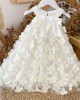 【2Y-9Y】Girls White Butterfly Embroidered Sleeveless Dress - 33179