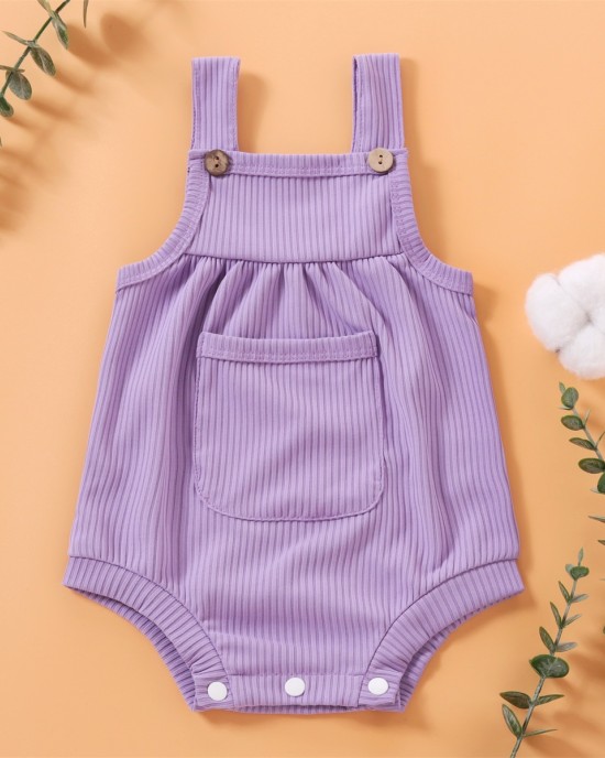 【0M-18M】Baby Cute Big Pocket Romper