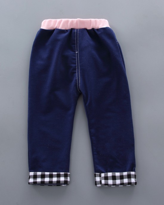 【12M-5Y】Kids Clothes Fashion Plaid spliced Sweatshirt Pants Set (SHOES NOT INCLUDE)- 3483