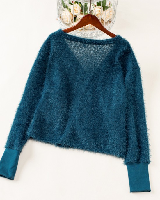 Sweet Butterfly Embroidery Blue Sweater Mom Girl Matching Cardigan - 1163