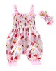 【6M-18M】Girls Sweet Cute Suspender Lace Lantern Jumpsuit - 3514