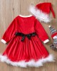 【12M-5Y】Girl Sweet Christmas Red Dress With Hat