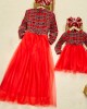 Christmas Red Plaid Mesh Stitching Mom Girl Matching Dress - 13202