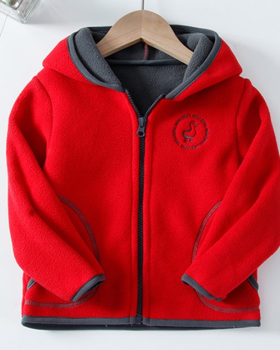 【2Y-13Y】Kids Casual Polar Fleece Hooded Jacket - 31116