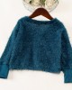 Sweet Butterfly Embroidery Blue Sweater Mom Girl Matching Cardigan - 1163