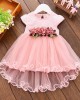 【6M-3Y】Girls Flower Short-Sleeved Mesh Dress