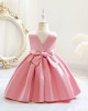 【3M-3Y】Girls Sweet Bowknot Sleeveless Back Princess Dress