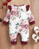 【0M-7Y】Girls Sweet Floral Print Red Dress And Romper ( Sold Separately ) - 33266