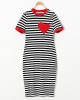 Casual Striped Red Heart-shaped Embroidery Family Matching Outfits - 1361