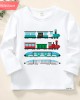 【12M-9Y】Kids Train Print Cotton Stain Resistant Long Sleeve T-shirt